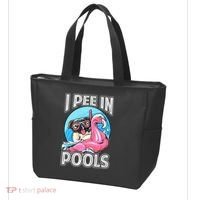 I Pee In Pools Funny Dog Swimming Pool Jokes Tote Bag thumb 3
