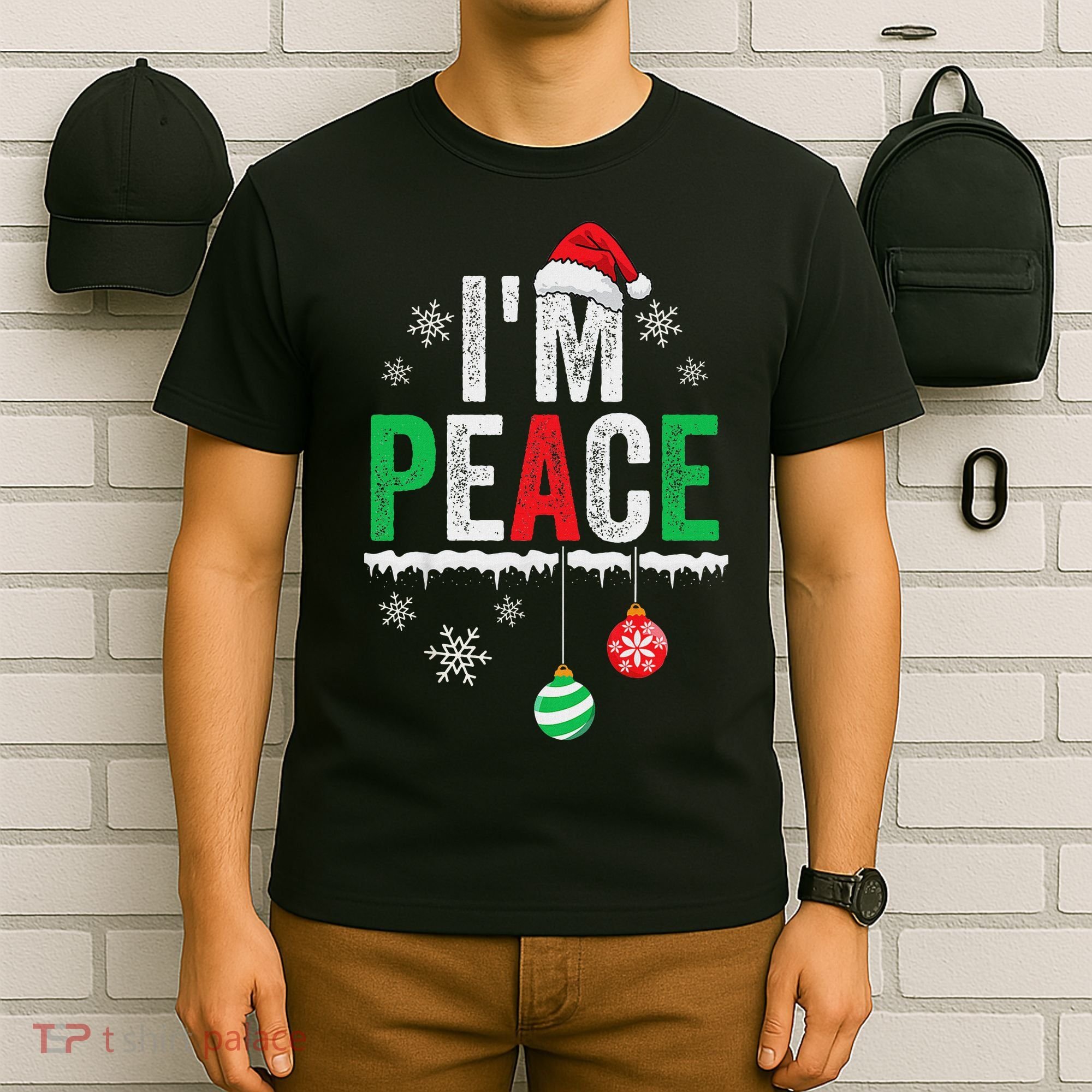 IM Peace I Come In Peace Funny Matching Couple Christmas T-Shirt