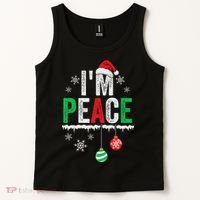 IM Peace I Come In Peace Funny Matching Couple Christmas Tank Top thumb 2