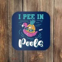 I Pee In Pools Swimming Joke Peeing In Public Pools Coaster thumb 0