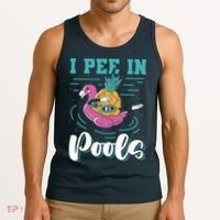 I Pee In Pools Swimming Joke Peeing In Public Pools Tank Top thumb 3