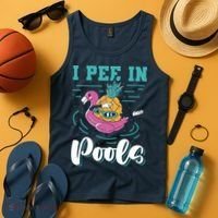 I Pee In Pools Swimming Joke Peeing In Public Pools Tank Top thumb 4
