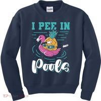 I Pee In Pools Swimming Joke Peeing In Public Pools Kids Sweatshirt thumb 0
