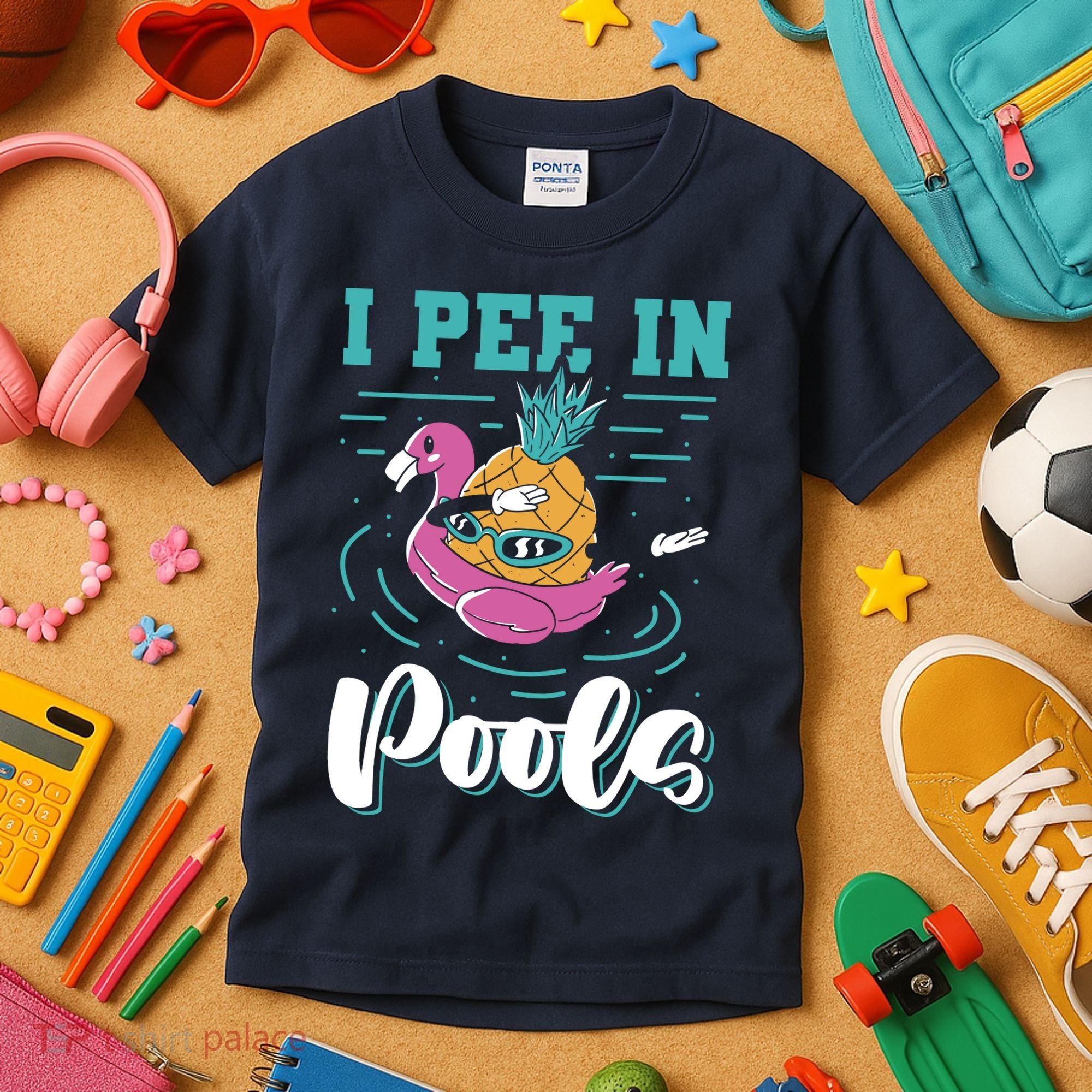 I Pee In Pools Swimming Joke Peeing In Public Pools Kids T-Shirt