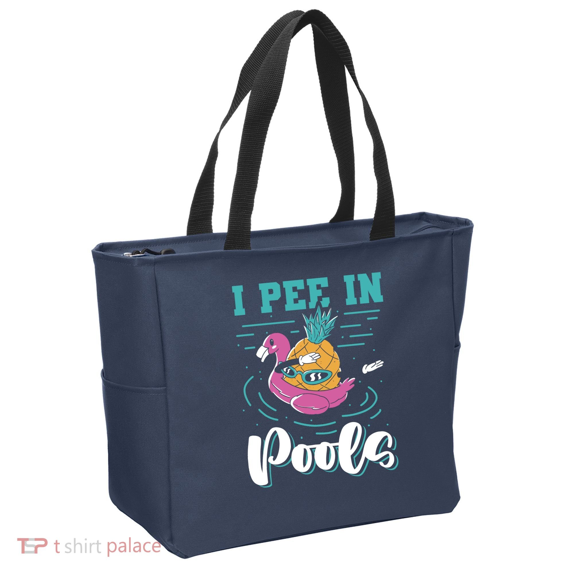 I Pee In Pools Swimming Joke Peeing In Public Pools Tote Bag