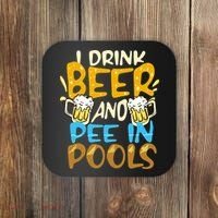 I Pee In Pools Swimming Swim Drink Beer I Pee In Pools Coaster thumb 0