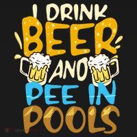 I Pee In Pools Swimming Swim Drink Beer I Pee In Pools Coaster thumb 2