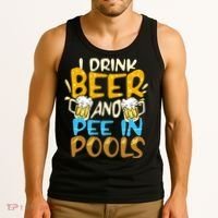 I Pee In Pools Swimming Swim Drink Beer I Pee In Pools Tank Top thumb 3