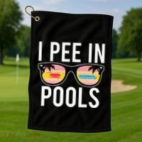 I Pee In Pools Golf Towel thumb 1