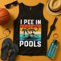 I Pee in Pools Funny Sayings for Pools Swimming Tank Top thumb 4