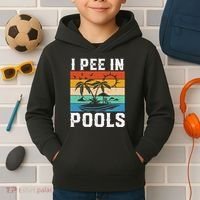 I Pee in Pools Funny Sayings for Pools Swimming Kids Hoodie thumb 2