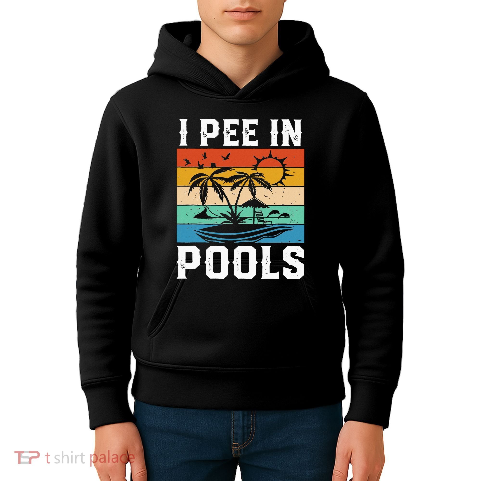 I Pee in Pools Funny Sayings for Pools Swimming Kids Hoodie