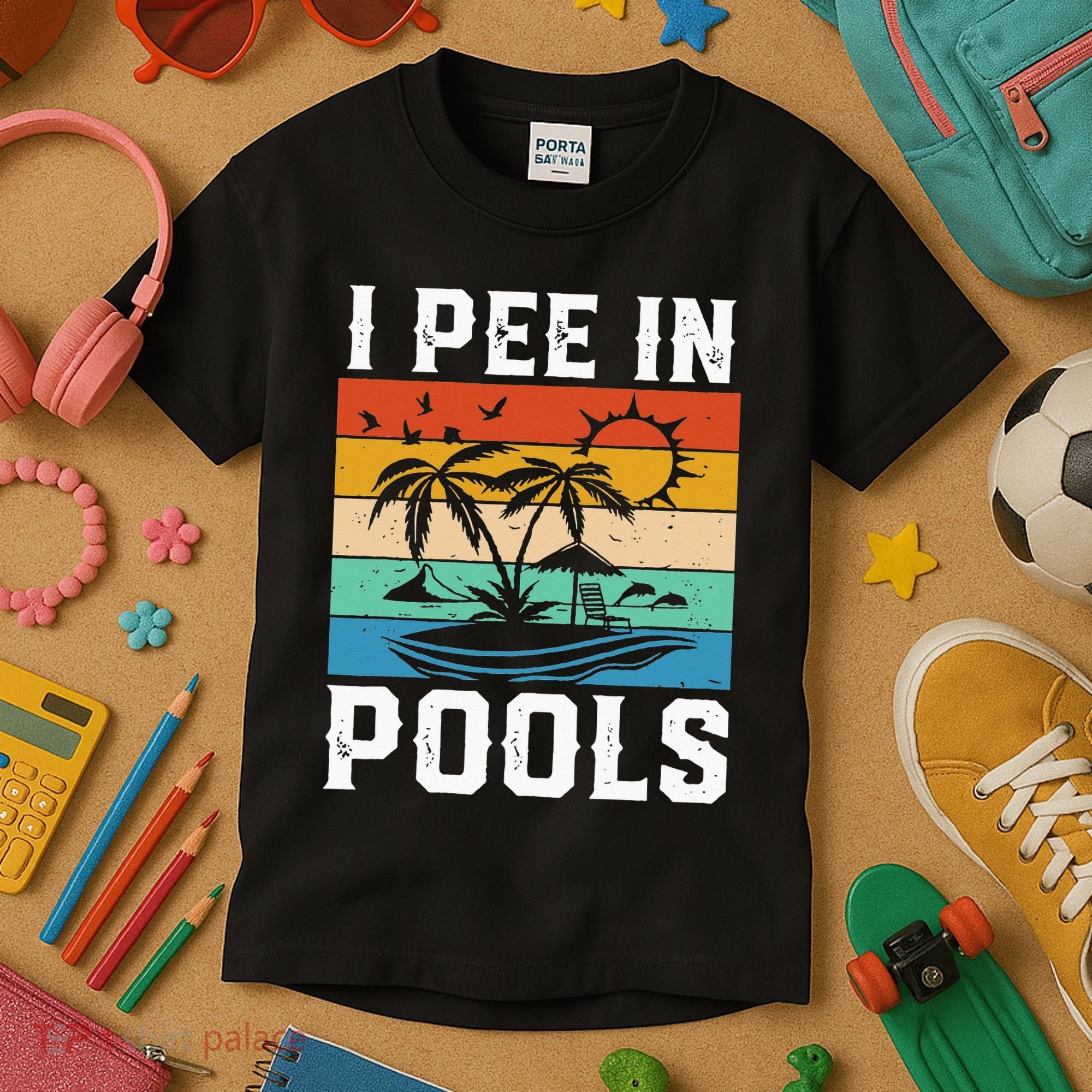 I Pee in Pools Funny Sayings for Pools Swimming Kids T-Shirt