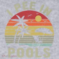 I Pee In Pools Sarcastic Sayings For Pools Lovers Retro Women's Racerback Cropped Tank thumb 2