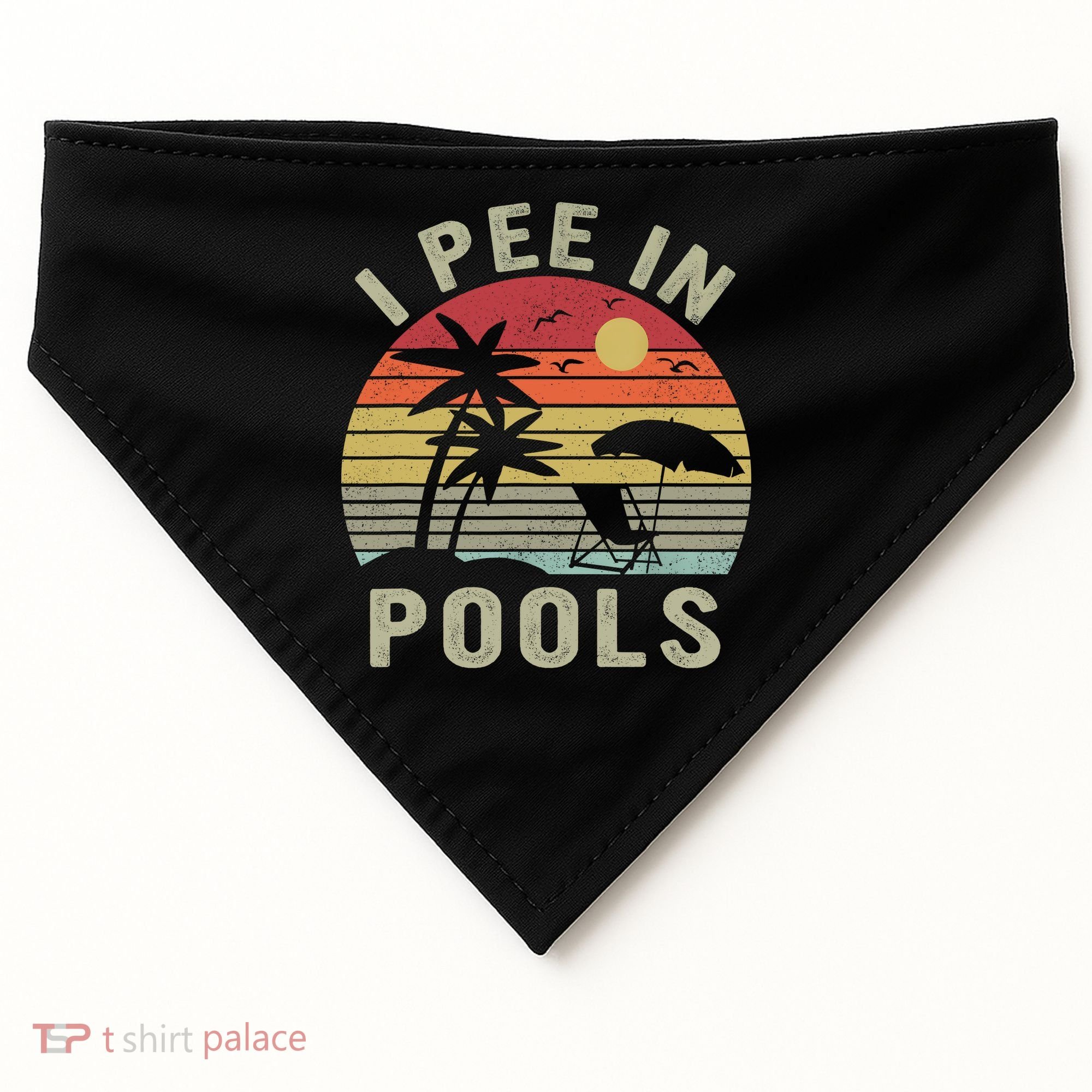 I Pee In Pools Sarcastic Sayings For Pools Lovers Retro USA-Made Doggie Bandana