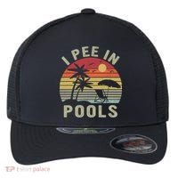 I Pee In Pools Sarcastic Sayings For Pools Lovers Retro Flexfit Unipanel Trucker Cap thumb 0