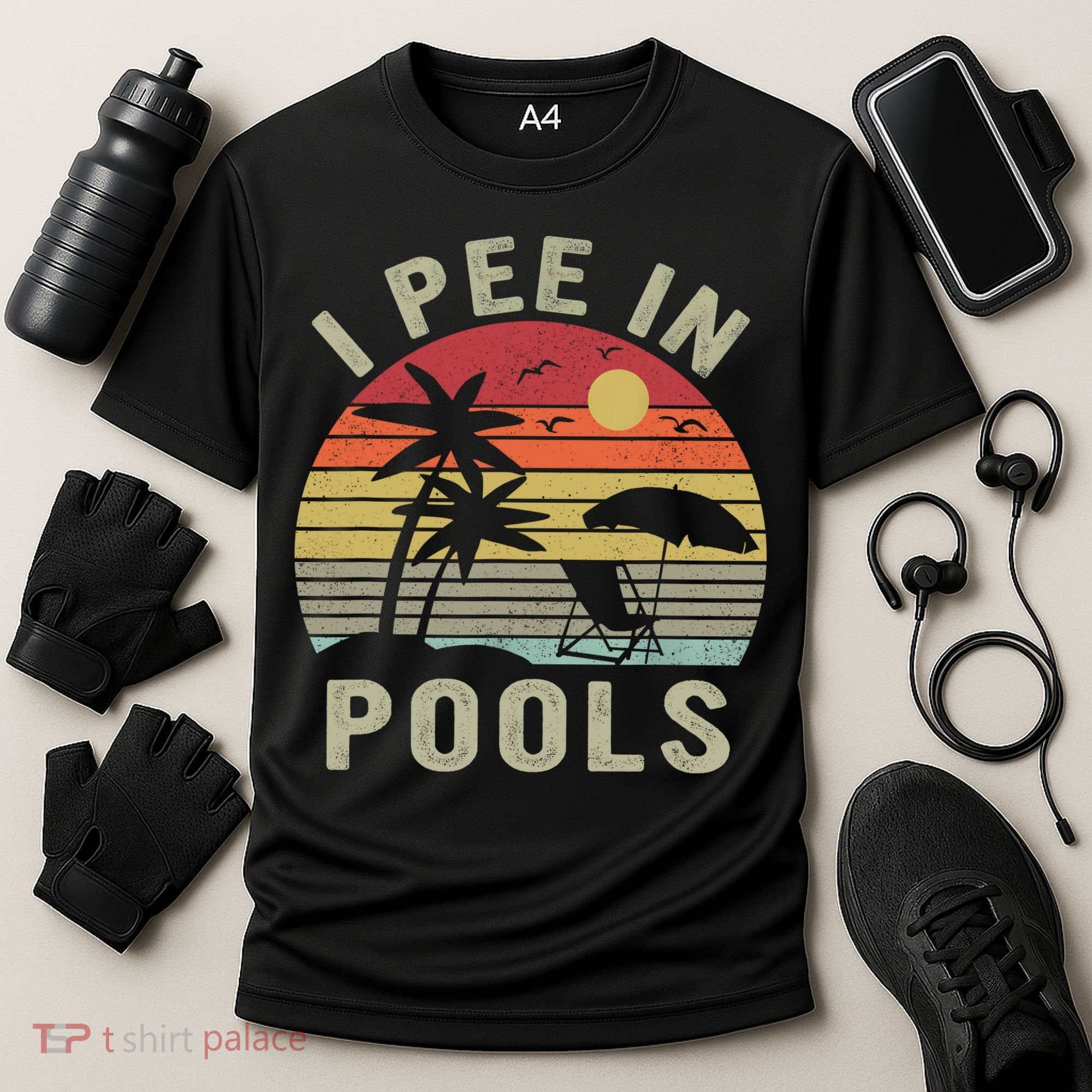 I Pee In Pools Sarcastic Sayings For Pools Lovers Retro Cooling Performance Crew T-Shirt
