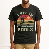 I Pee In Pools Sarcastic Sayings For Pools Lovers Retro Tall T-Shirt thumb 2
