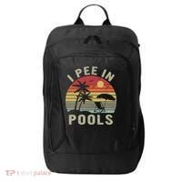 I Pee In Pools Sarcastic Sayings For Pools Lovers Retro City Backpack thumb 0