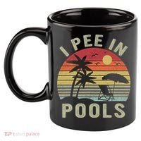 I Pee In Pools Sarcastic Sayings For Pools Lovers Retro 11oz C Handle Ceramic Mug thumb 2