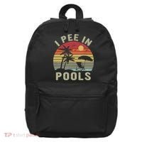 I Pee In Pools Sarcastic Sayings For Pools Lovers Retro 16 in Basic Backpack thumb 0