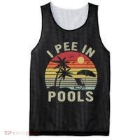 I Pee In Pools Sarcastic Sayings For Pools Lovers Retro Mesh Reversible Basketball Jersey Tank thumb 0