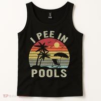 I Pee In Pools Sarcastic Sayings For Pools Lovers Retro Tank Top thumb 2