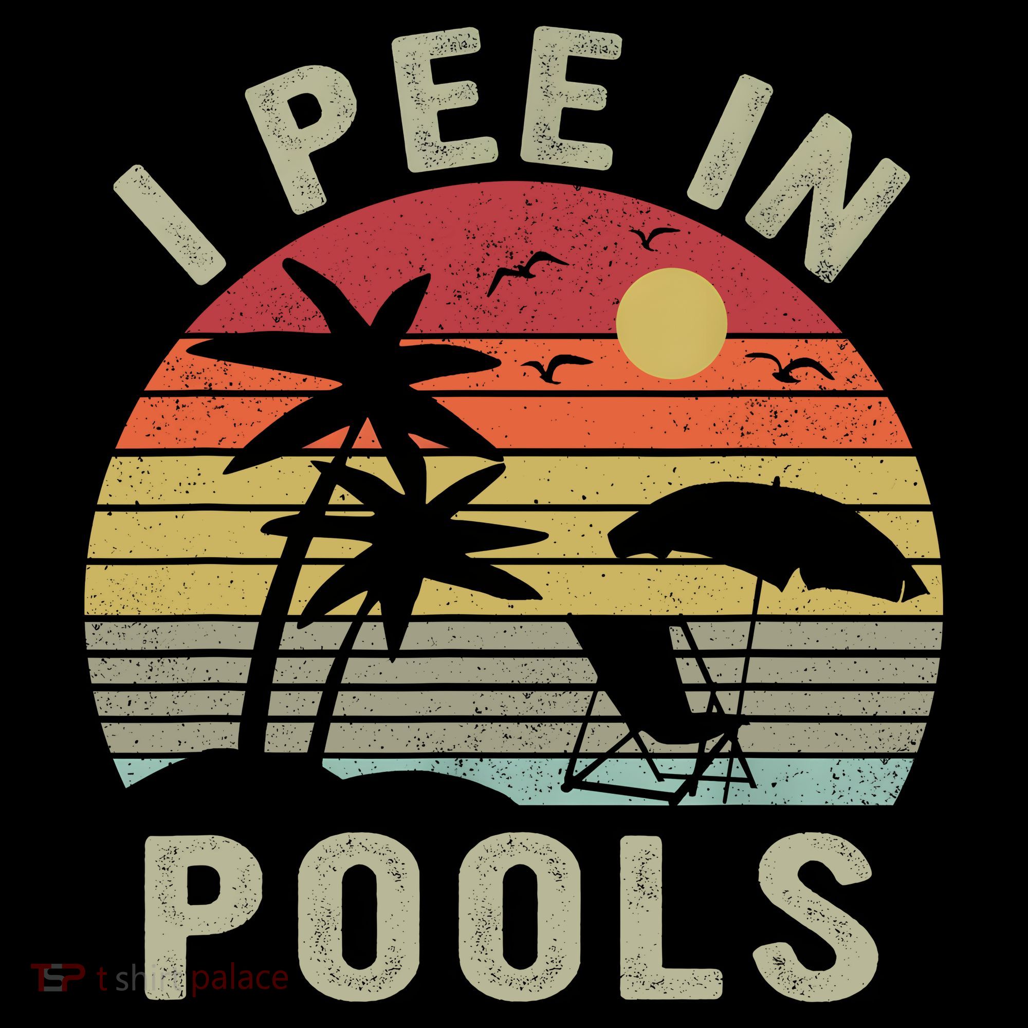 I Pee In Pools Sarcastic Sayings For Pools Lovers Retro Women's Long Sleeve Shirt