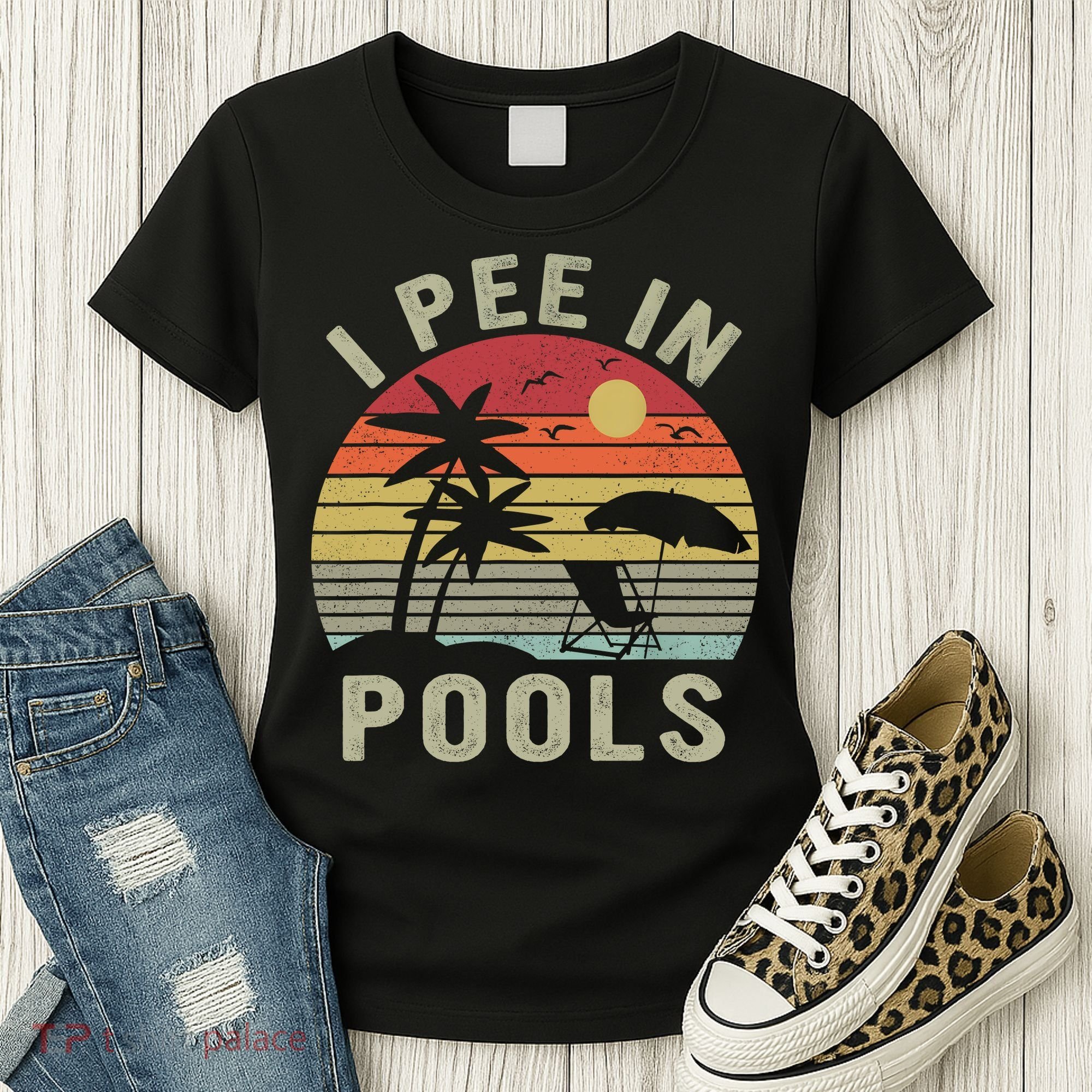I Pee In Pools Sarcastic Sayings For Pools Lovers Retro Women's T-Shirt