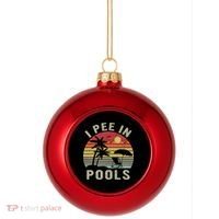 I Pee In Pools Sarcastic Sayings For Pools Lovers Retro Plastic Christmas Ball Ornament thumb 0