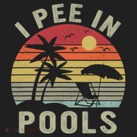 I Pee In Pools Sarcastic Sayings For Pools Lovers Retro Kids Long Sleeve Plaid Pajama Set thumb 2