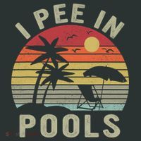 I Pee In Pools Sarcastic Sayings For Pools Lovers Retro Infant Baby Jersey Bodysuit thumb 2