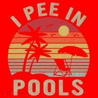 I Pee In Pools Sarcastic Sayings For Pools Lovers Retro Santa Hat thumb 1