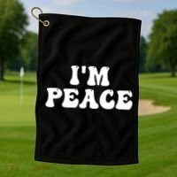 I'M PEACE - I COME IN PEACE Funny Couple's Matching A Golf Towel thumb 1