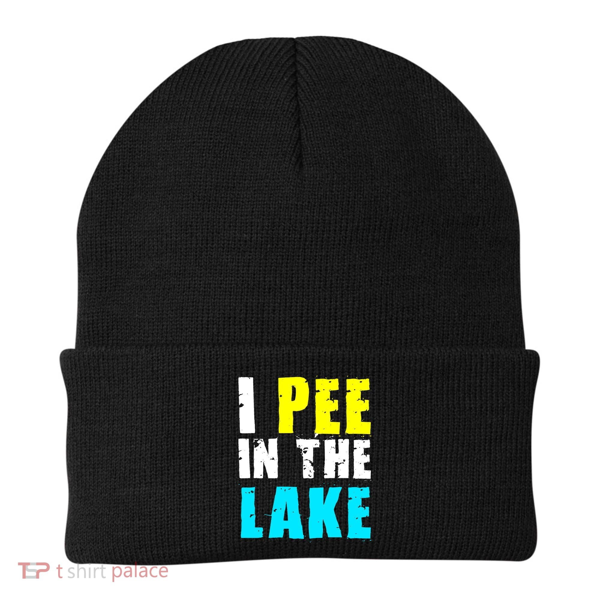 I Pee In The Lake Funny Summer Vacation Beanie