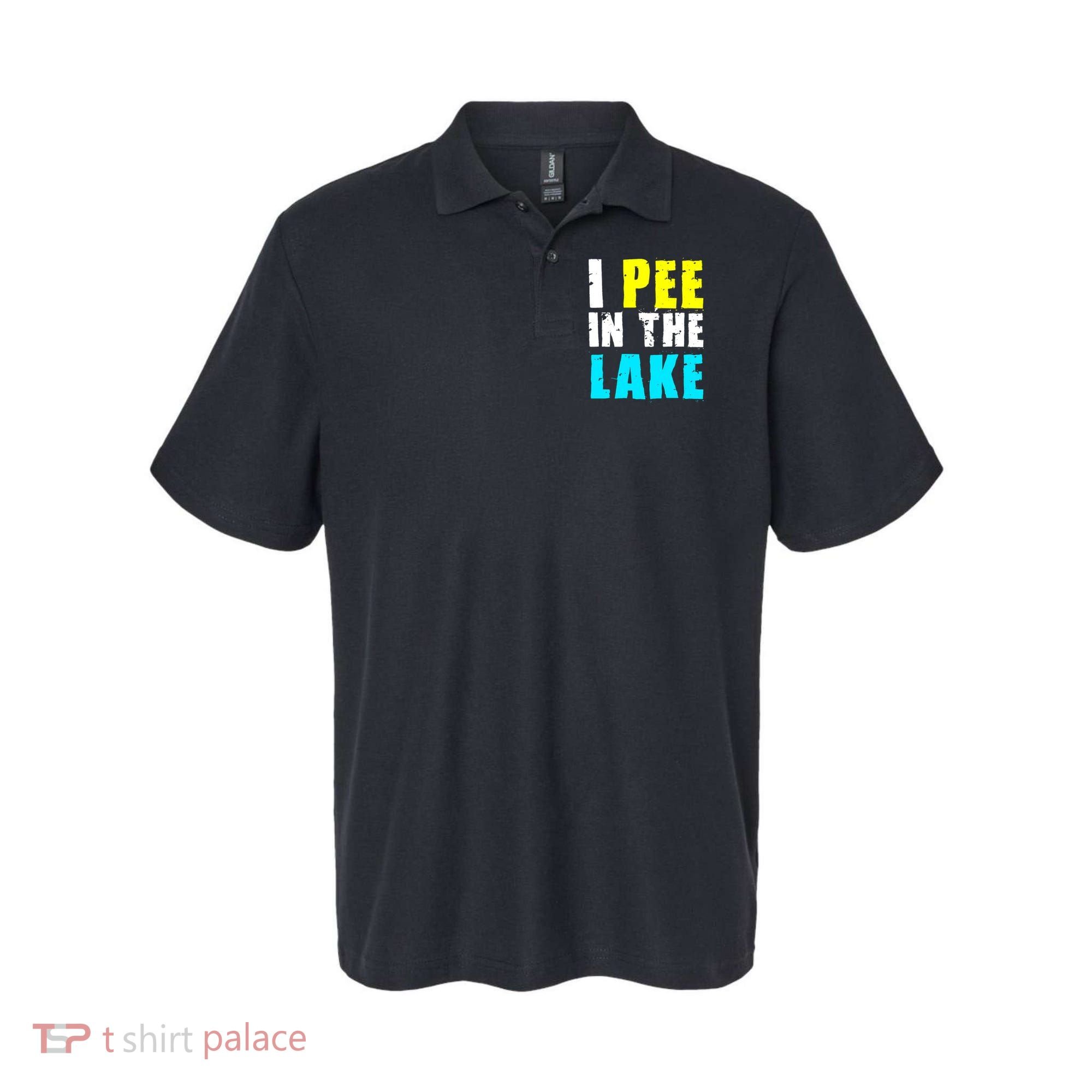 I Pee In The Lake Funny Summer Vacation Polo