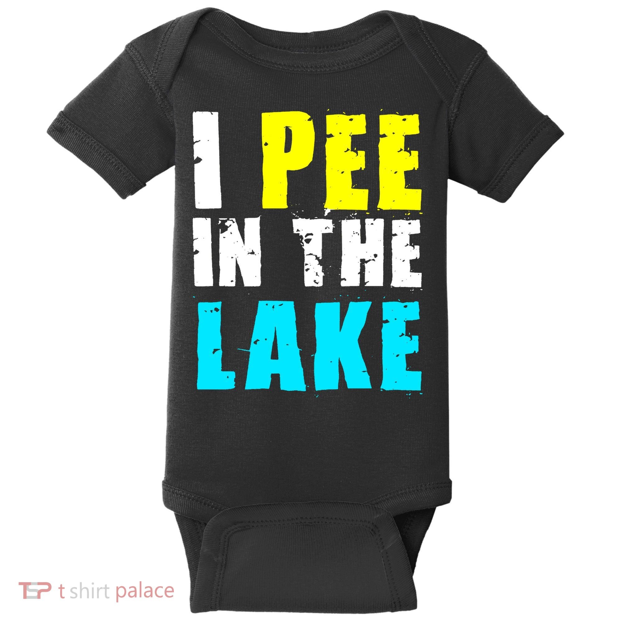 I Pee In The Lake Funny Summer Vacation Baby Bodysuit