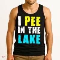 I Pee In The Lake Funny Summer Vacation Tank Top thumb 3