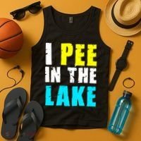 I Pee In The Lake Funny Summer Vacation Tank Top thumb 4