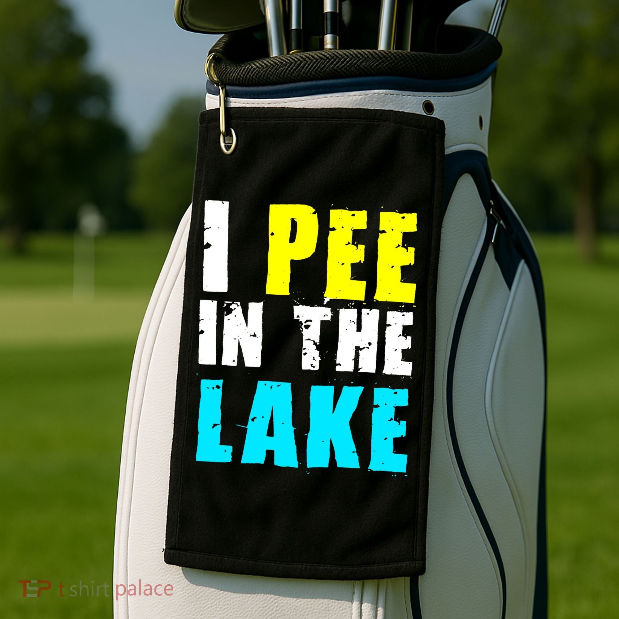 I Pee In The Lake Funny Summer Vacation Golf Towel