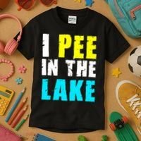 I Pee In The Lake Funny Summer Vacation Kids T-Shirt thumb 3