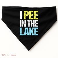 I Pee In The Lake Funny Summer Vacation USA-Made Doggie Bandana thumb 0