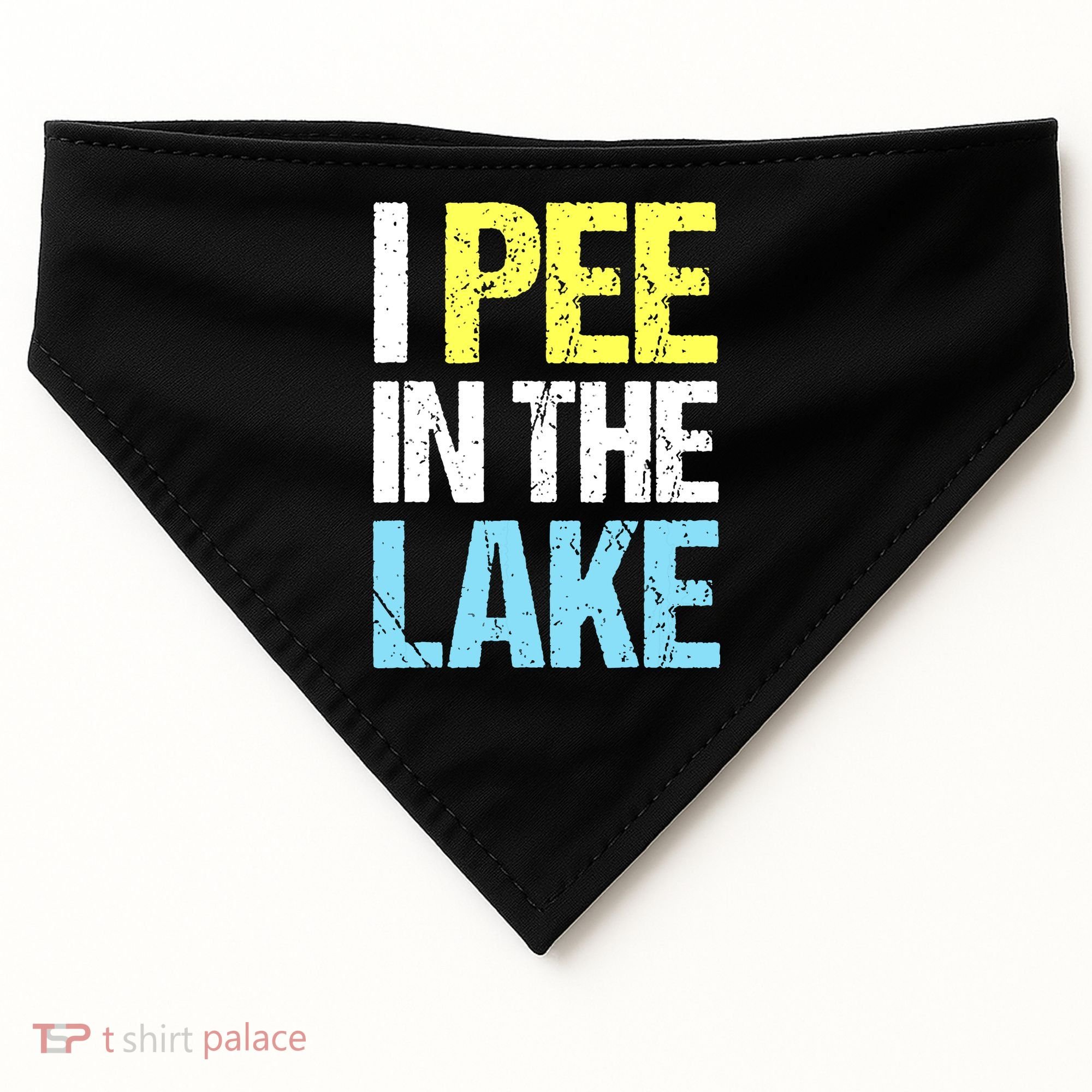 I Pee In The Lake Funny Summer Vacation USA-Made Doggie Bandana