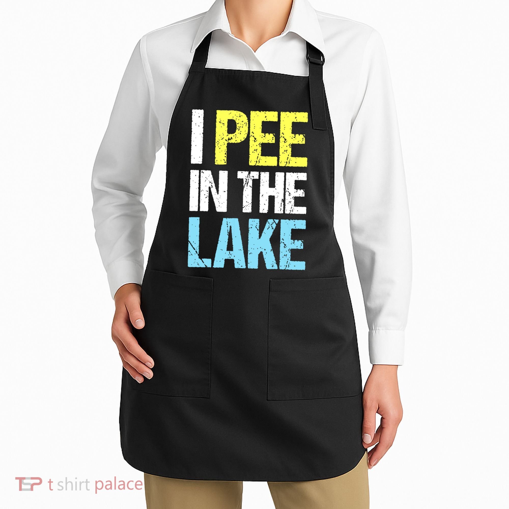 I Pee In The Lake Funny Summer Vacation Apron