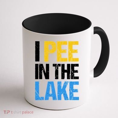 I Pee In The Lake Funny Summer Vacation Coffee Mug back