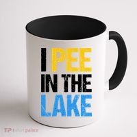 I Pee In The Lake Funny Summer Vacation Coffee Mug thumb 1