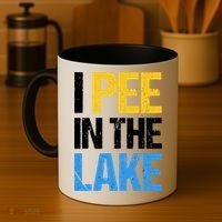 I Pee In The Lake Funny Summer Vacation Coffee Mug thumb 4