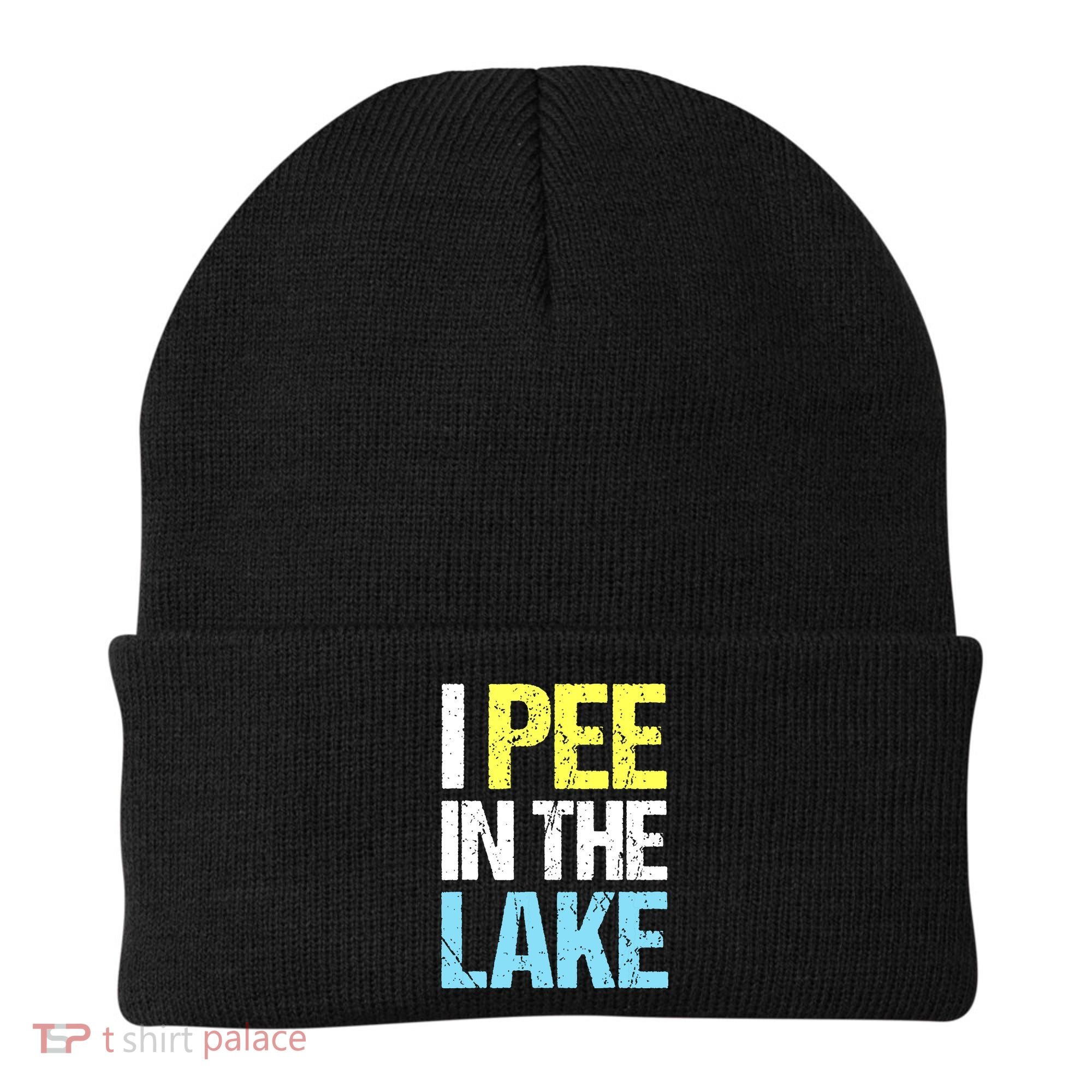I Pee In The Lake Funny Summer Vacation Beanie