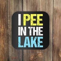 I Pee In The Lake Funny Summer Vacation Coaster thumb 0