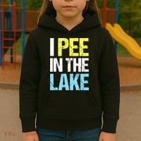 I Pee In The Lake Funny Summer Vacation Kids Hoodie thumb 3